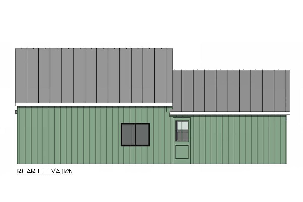 Plan 420164WNT: 2-Bed ADU Farmhouse Plan with 2-Car Garage - 910 Sq Ft - Image #7 - Cabin, Cottage, Country, Farmhouse, Modern Farmhouse, Traditional