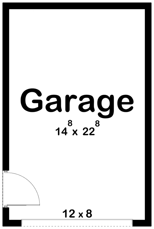 Plan 623392DJ: 1-Car Detached Garage with 12x8 Overhead Door - 280 Sq Ft - Floor Plan - Main Level - Traditional