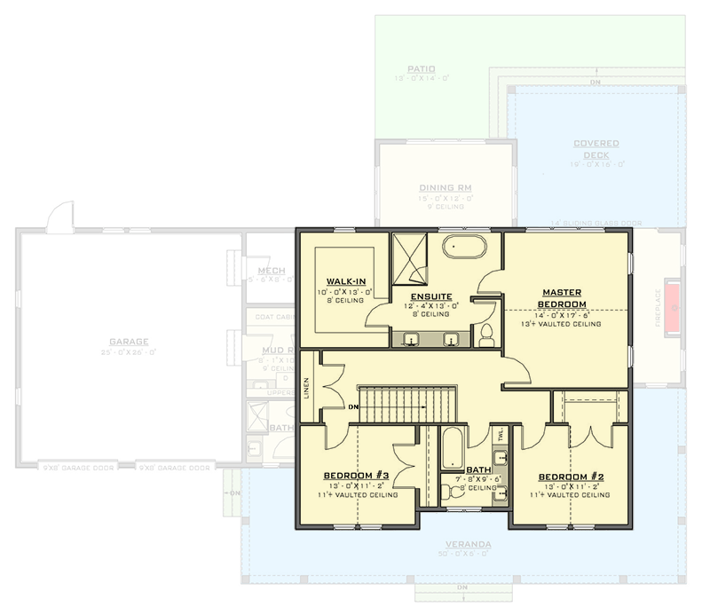 Plan 770519JME: Two-Story Modern Farmhouse Plan with Guest Suite on Main Level - 2974 Sq Ft - Floor Plan - 2nd Floor - Country, Farmhouse, Modern Farmhouse, New American