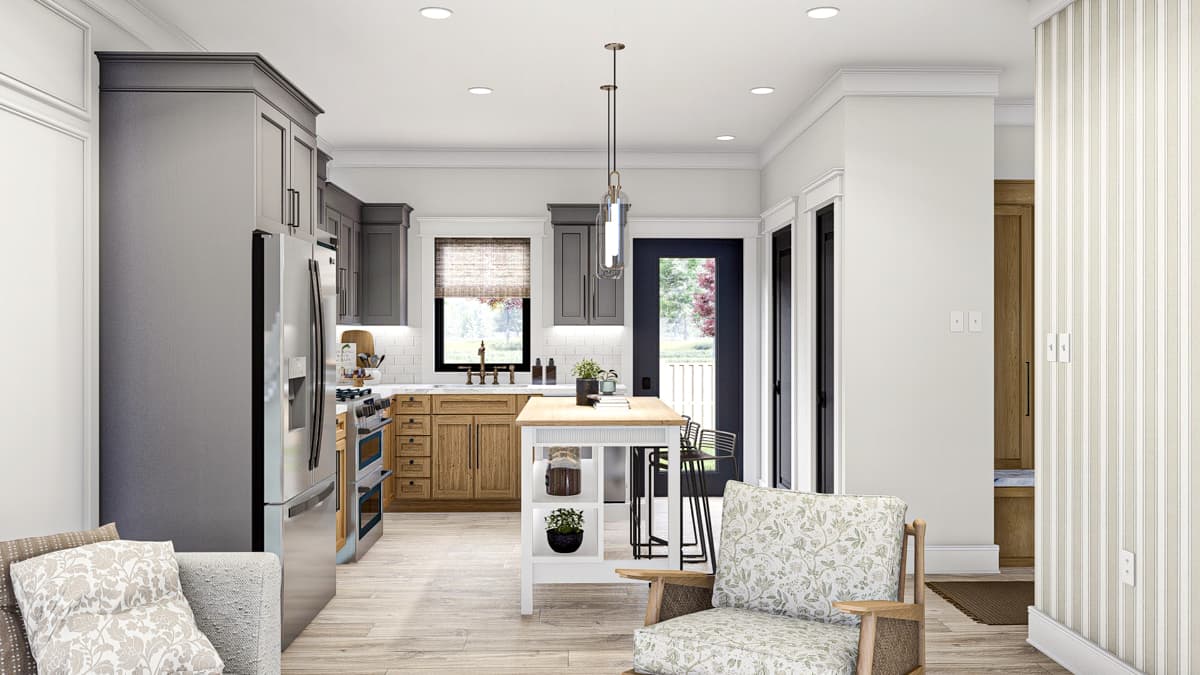 Plan 623394DJ: Triplex House Plan with Side-By-Side 3-Bedroom Units - 1277 Sq Ft Each - Image #9 - Modern Farmhouse, New American, Traditional