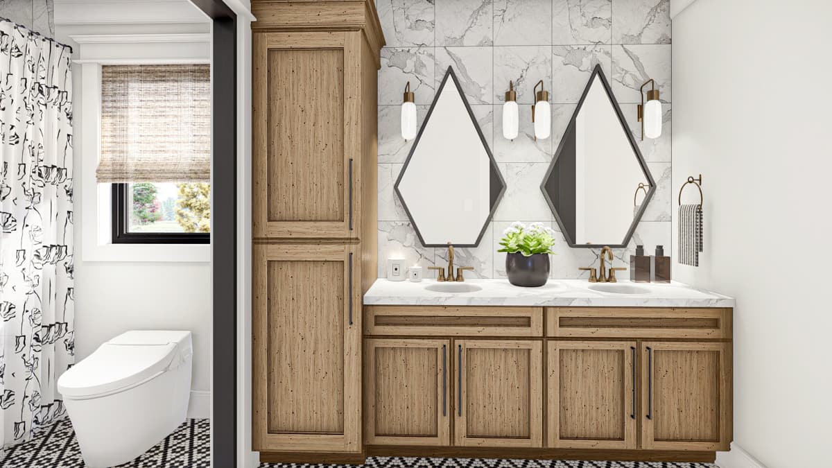 Plan 623394DJ: Triplex House Plan with Side-By-Side 3-Bedroom Units - 1277 Sq Ft Each - Image #12 - Modern Farmhouse, New American, Traditional