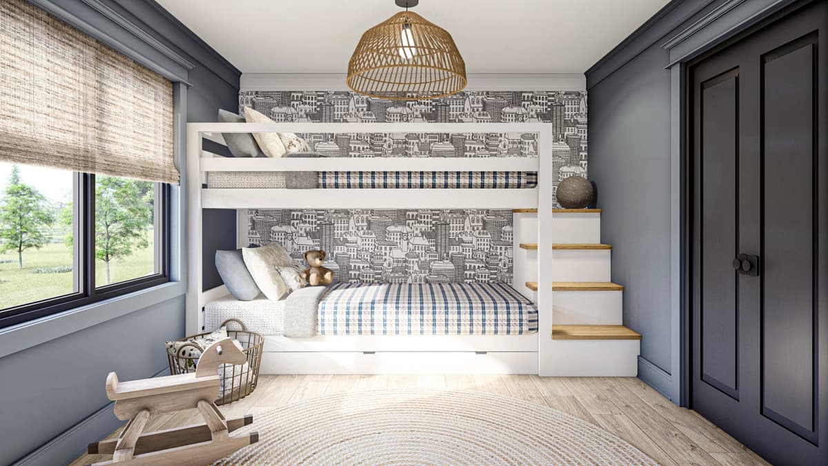 Plan 623394DJ: Triplex House Plan with Side-By-Side 3-Bedroom Units - 1277 Sq Ft Each - Image #13 - Modern Farmhouse, New American, Traditional