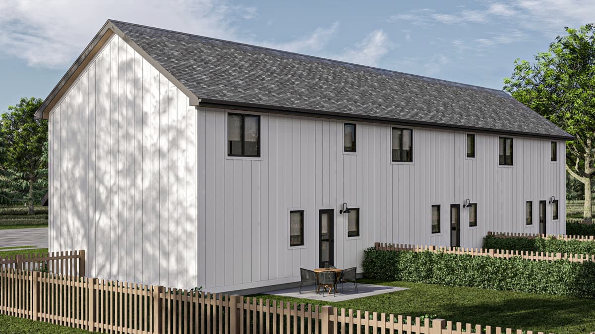 Plan 623394DJ: Triplex House Plan with Side-By-Side 3-Bedroom Units - 1277 Sq Ft Each - Image #17 - Modern Farmhouse, New American, Traditional