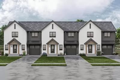 Triplex House Plan with Side-By-Side 3-Bedroom Units - 1277 Sq Ft Each