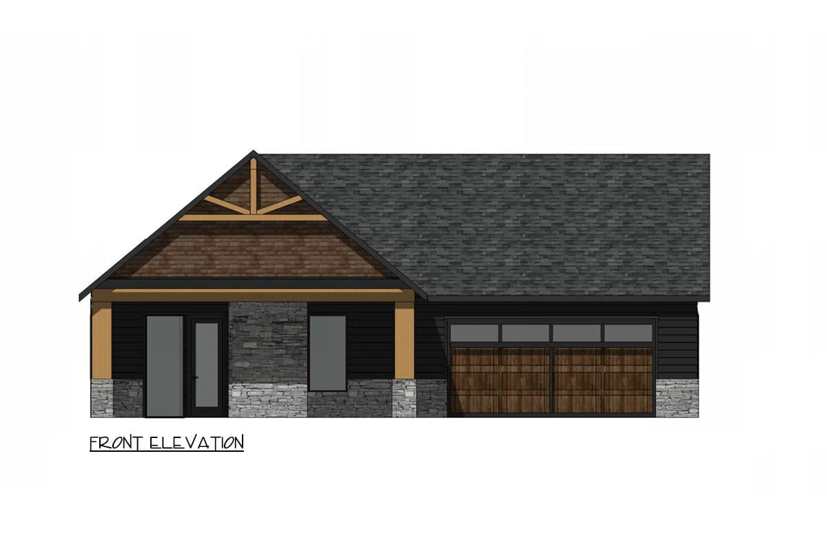 Plan 420165WNT: 3-Bed Craftsman Cottage House Plan with Vaulted Great Room - 1848 Sq Ft - Image #17 - Cabin, Cottage, Craftsman, Mountain, Ranch, Rustic