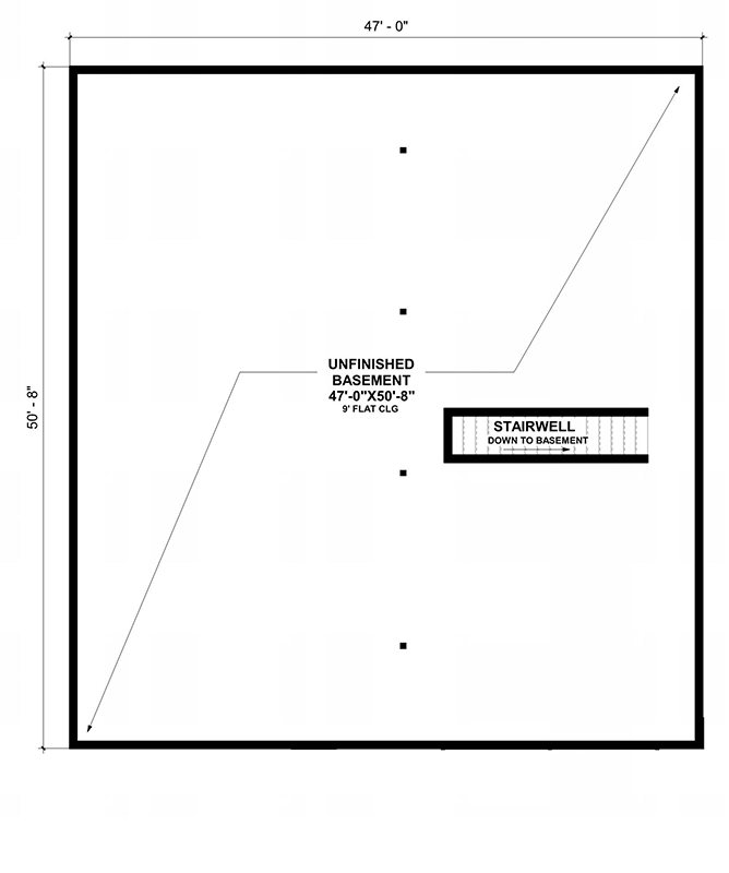 Plan 420165WNT: 3-Bed Craftsman Cottage House Plan with Vaulted Great Room - 1848 Sq Ft - Floor Plan - Unfinished Basement - Cabin, Cottage, Craftsman, Mountain, Ranch, Rustic