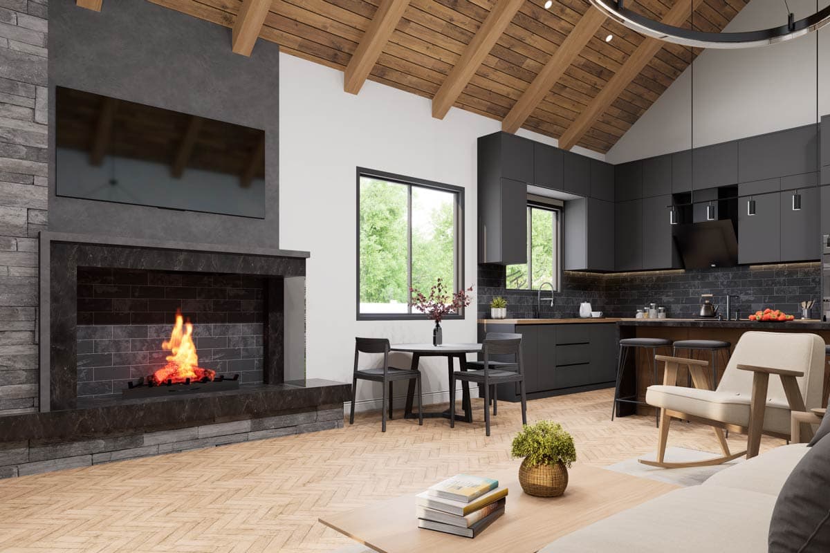 Plan 420165WNT: 3-Bed Craftsman Cottage House Plan with Vaulted Great Room - 1848 Sq Ft - Image #5 - Cabin, Cottage, Craftsman, Mountain, Ranch, Rustic