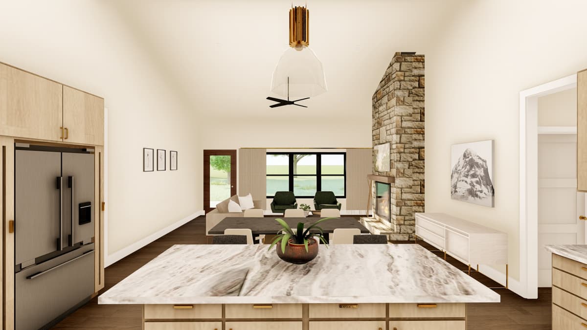 Plan 380019ASH: 1850 Square Foot Rustic Mountain Ranch House Plan with 2-Car Garage - Image #7 - Country, Craftsman, Mountain, Ranch, Rustic