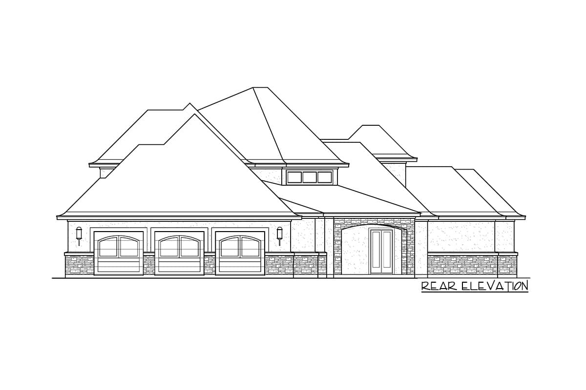 Plan 36431TX: Luxury Home With Outdoor Lounge - Image #4 - European, French Country