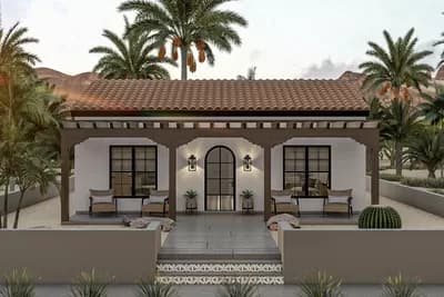 1-Bed Adobe ADU House Plan with Pergola - 690 Sq Ft