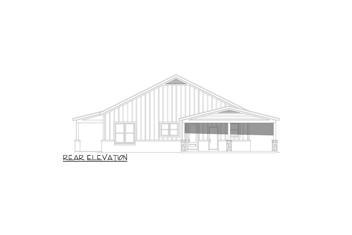 Plan 680370VR: 4 Bedroom Barndominium House Plan with Wraparound Porch and Carport - 2393 Sq Ft - Image #5 - Carriage, Country, Traditional