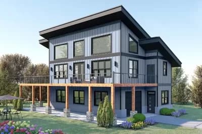 Lake House Plan with Ground Level Apartment and Optional Loft - 2452 Sq Ft