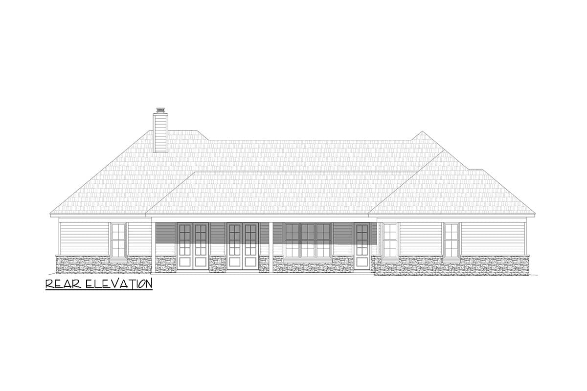 Plan 680374VR: 2000 Square Foot House Plan with Split Bedroom Layout and 3-Car Garage - Image #8 - Ranch, Traditional