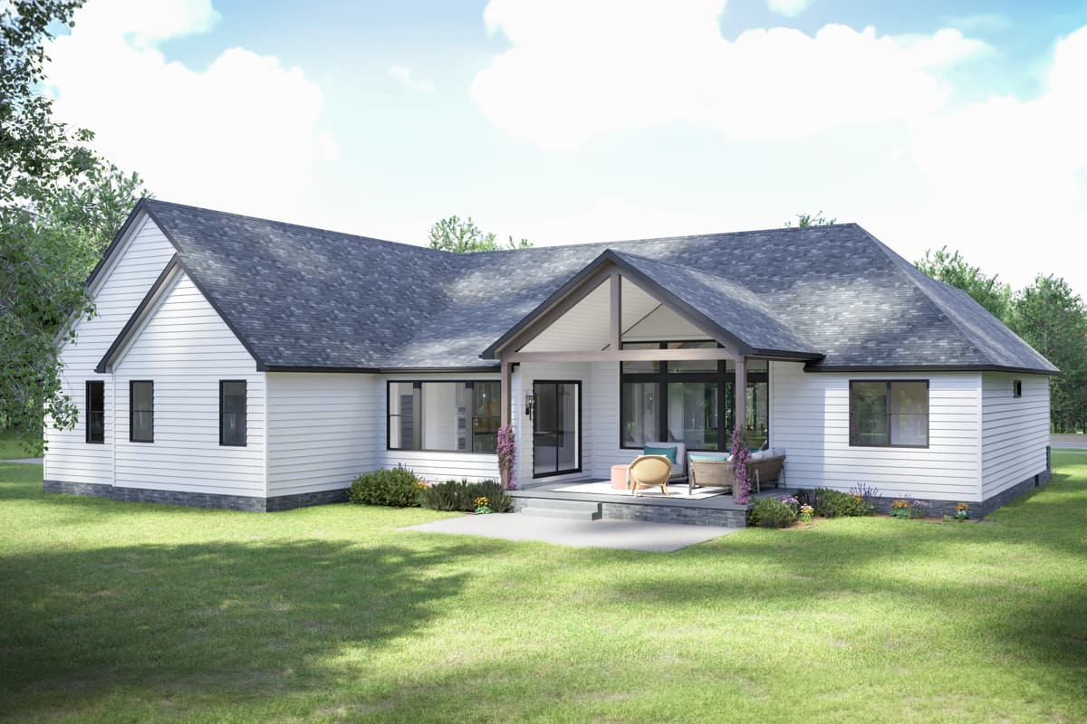 Plan 911042JVD: 3-Bed New American House Plan with Vaulted Great Room ...