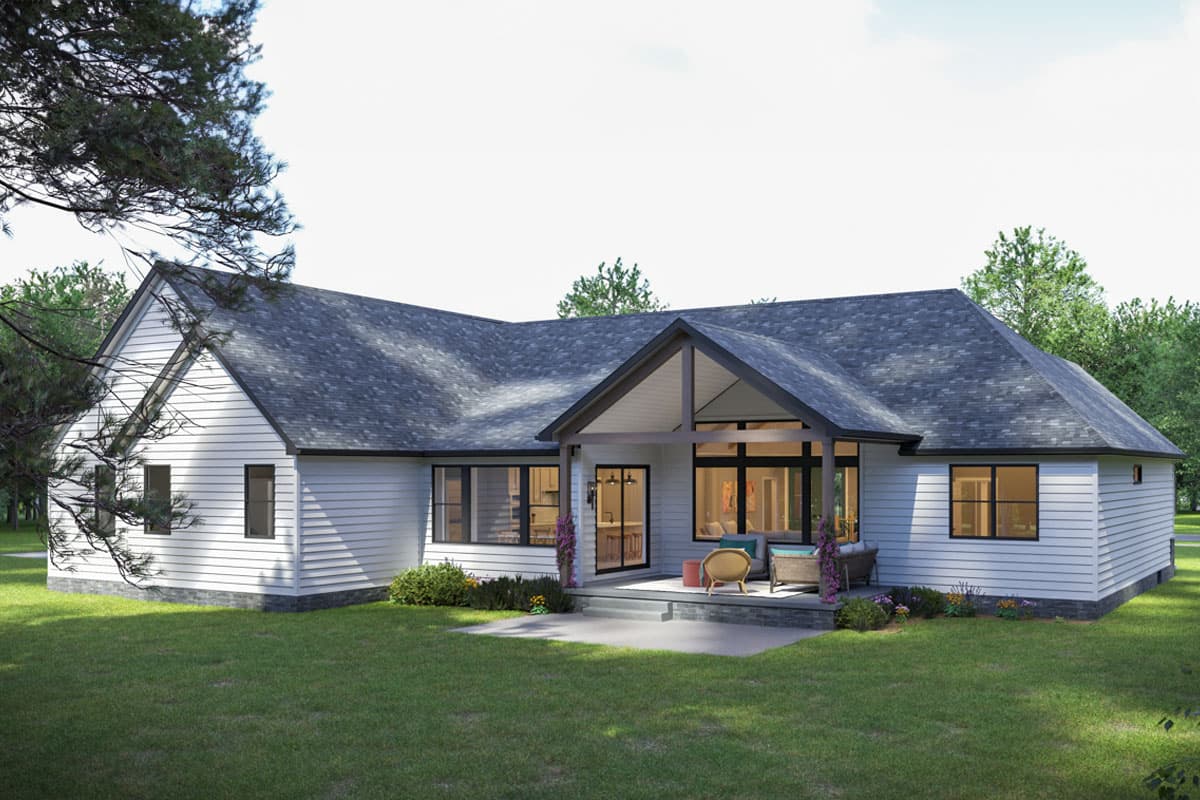 Plan 911042JVD: 3-Bed New American House Plan with Vaulted Great Room ...