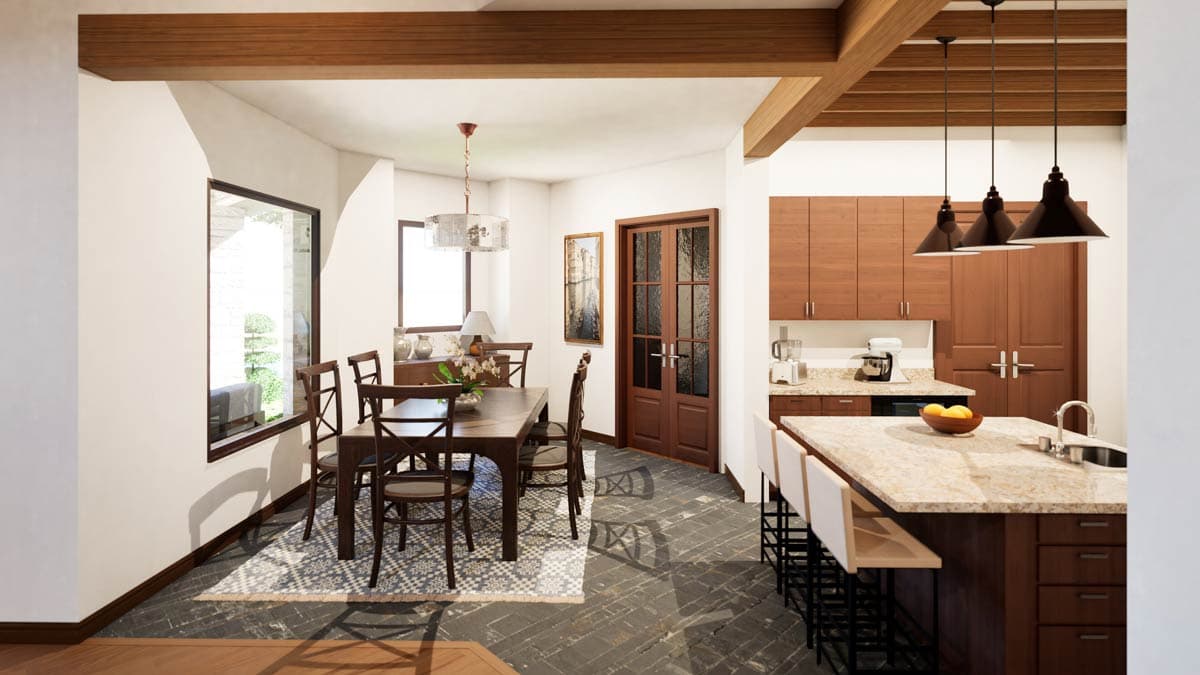 Plan 36438TX: Elegant French Country House Plan with Outdoor Lounge and 3-Car Angled Garage - Image #10 - European, French Country