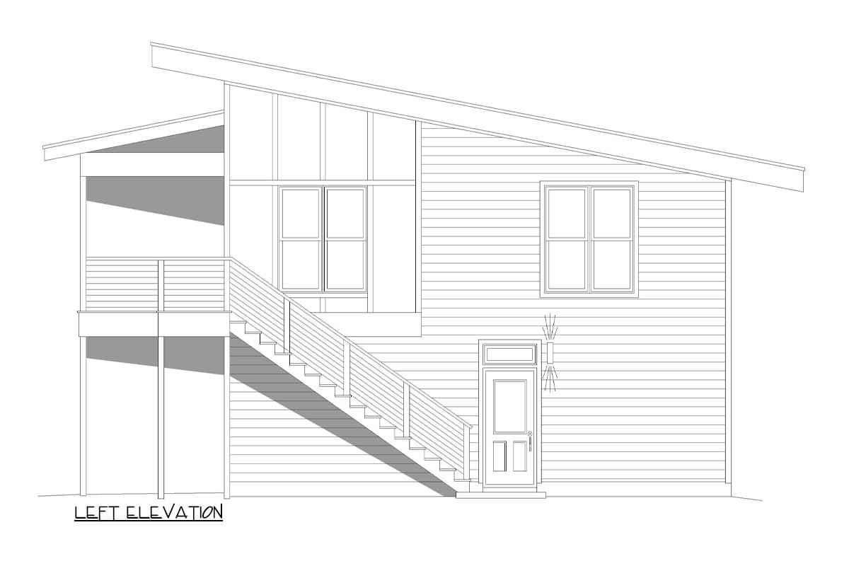 Plan 680377VR: Contemporary Duplex House Plan with 1 Bedroom Units on Each Floor - 426 Sq Ft and 650 Sq Ft - Image #4 - Contemporary, Mountain