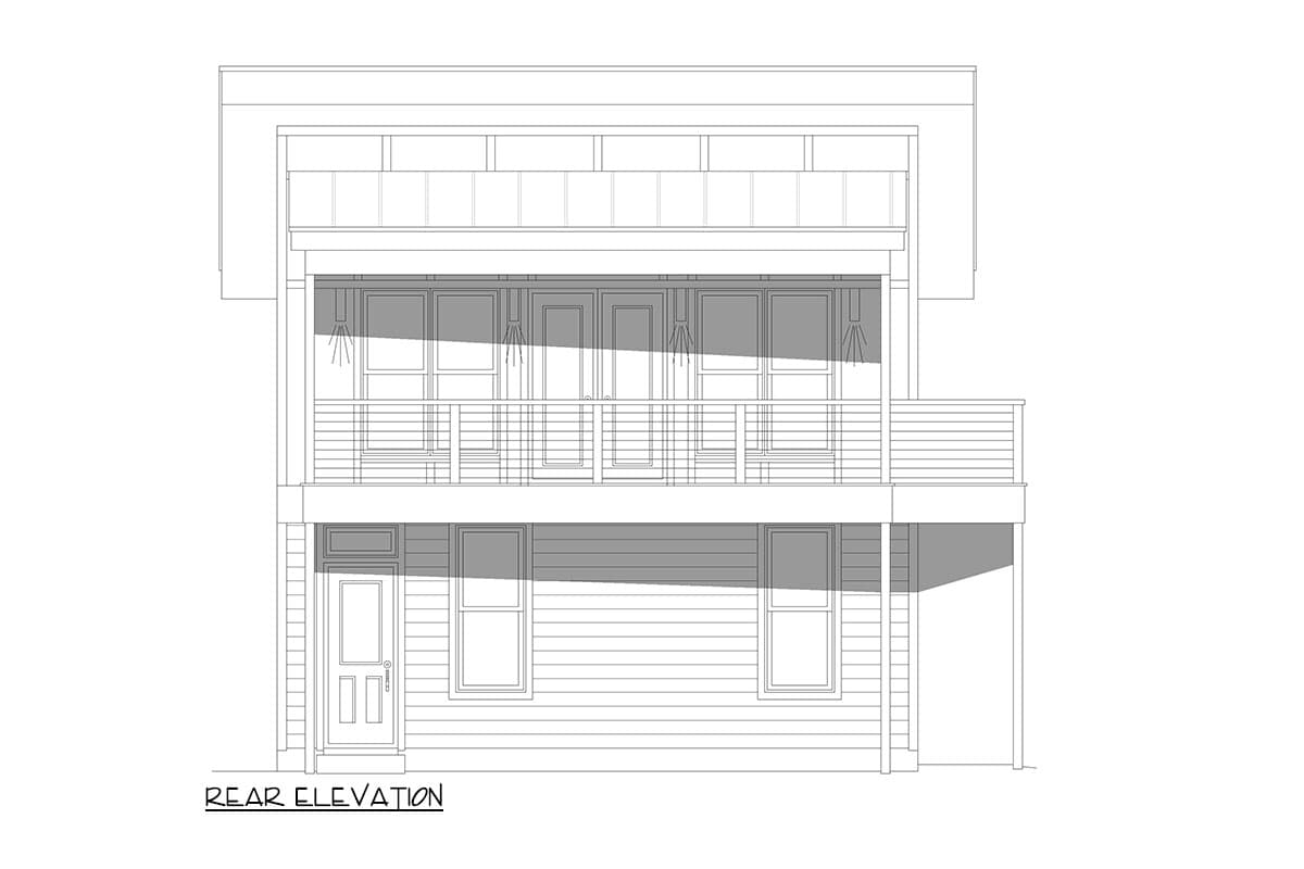 Plan 680377VR: Contemporary Duplex House Plan with 1 Bedroom Units on Each Floor - 426 Sq Ft and 650 Sq Ft - Image #5 - Contemporary, Mountain