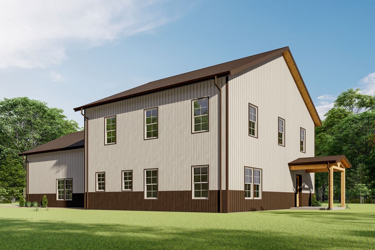 Plan 777071MTL: Two-Story Barndominium House plan with Rec Room Above - 2556 Sq Ft - Image #8 - Barndominium, Craftsman, Mountain