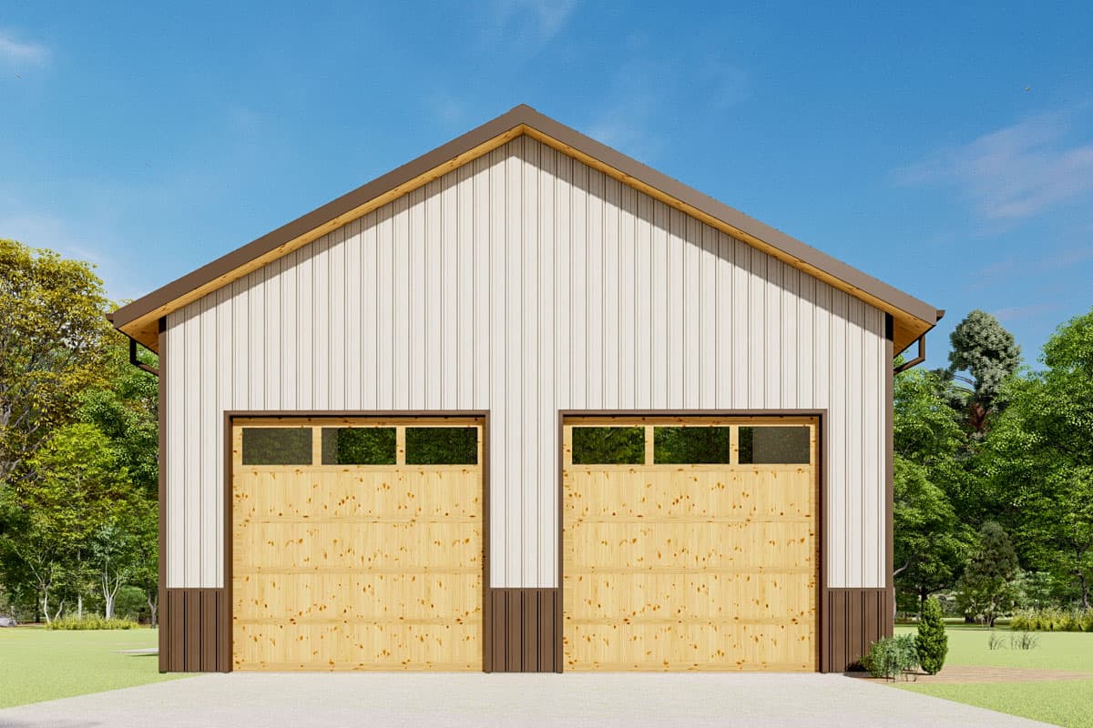 Plan 777071MTL: Two-Story Barndominium House plan with Rec Room Above - 2556 Sq Ft - Image #4 - Barndominium, Craftsman, Mountain