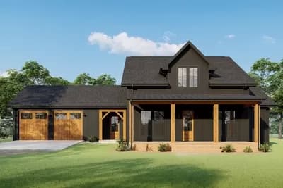 2-Bed Modern Farmhouse Plan with 2-Car Garage - 1726 Sq Ft