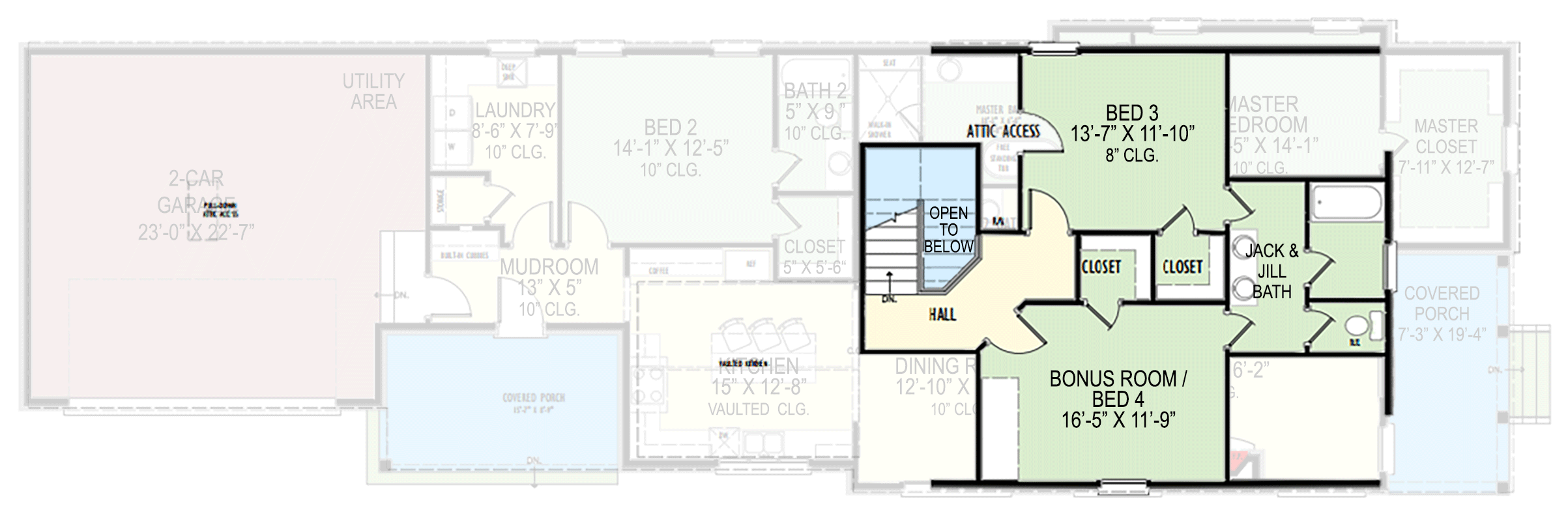 Plan 777073MTL: 4 Bed House Plan with Super Narrow Footprint - 2801 Sq Ft - Floor Plan - 2nd Floor - New American, Traditional
