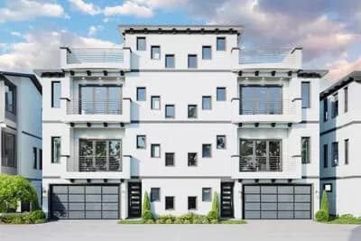 Four-Story Duplex House Plan with Roof Top Deck - 2289 Sq Ft Per Unit