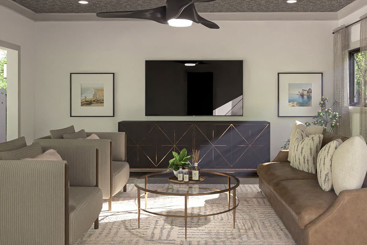 Plan 623396DJ: Craftsman Style Pool House with One Bath - 386 Sq Ft - Image #4 - Craftsman, Traditional