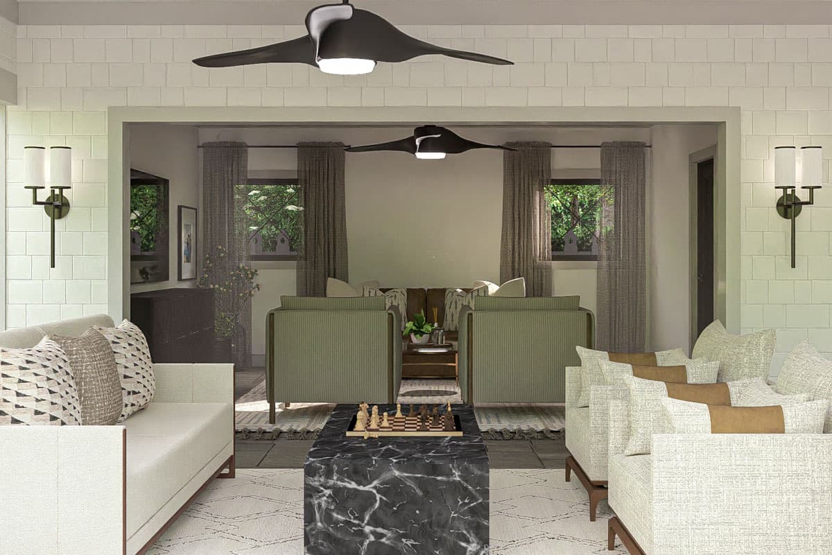 Plan 623396DJ: Craftsman Style Pool House with One Bath - 386 Sq Ft - Image #9 - Craftsman, Traditional