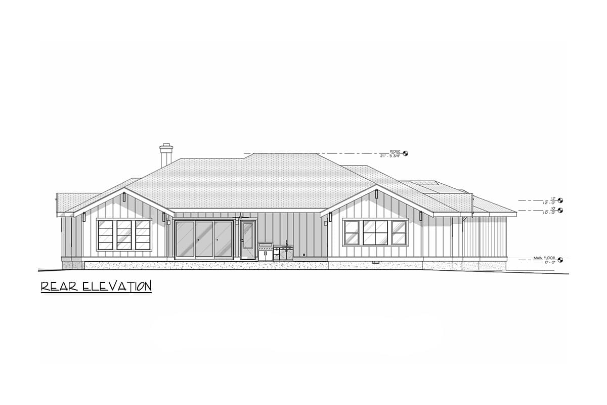 Plan 307701RAD: 3-Bed Contemporary Craftsman House Plan with Office - 3105 Sq Ft - Image #18 - Country, Craftsman, Mountain, New American, Northwest, Ranch