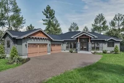 3-Bed Contemporary Craftsman House Plan with Office - 3105 Sq Ft