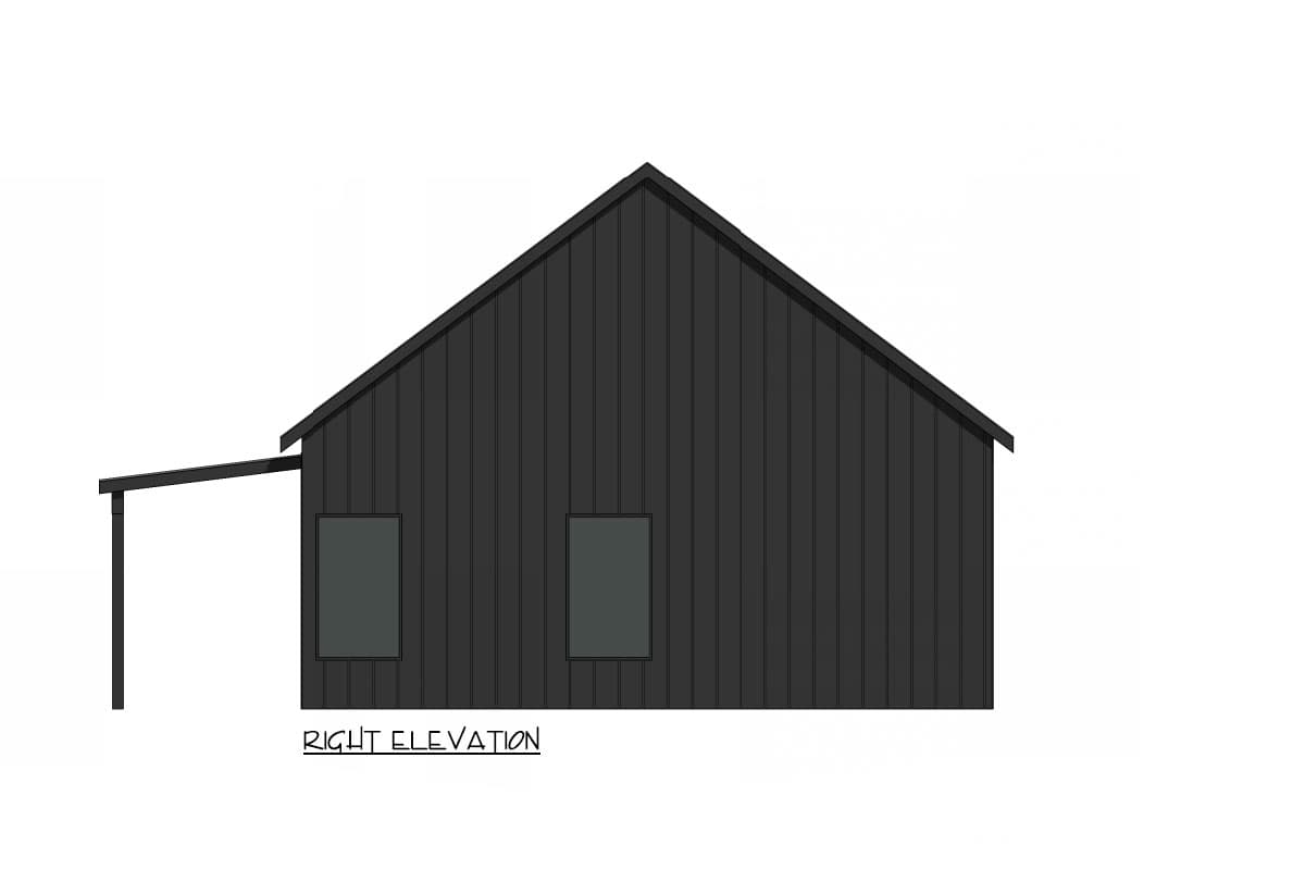 Plan 420169WNT: One-Story Farmhouse-Style Cabin with 2 Beds - 1120 Sq Ft - Image #5 - Cabin, Cottage, Country, Modern Farmhouse, New American, Rustic, Traditional