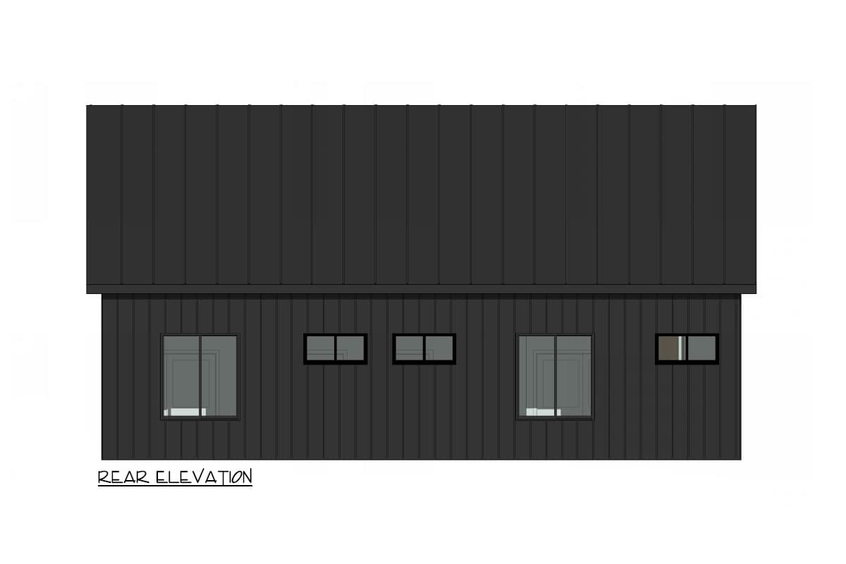 Plan 420169WNT: One-Story Farmhouse-Style Cabin with 2 Beds - 1120 Sq Ft - Image #4 - Cabin, Cottage, Country, Modern Farmhouse, New American, Rustic, Traditional