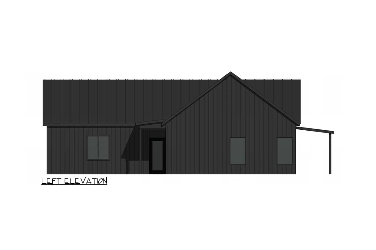 Plan 420170WNT: 2-Bed Modern Farmhouse Cottage with 2-Car Garage - 1120 Sq Ft - Image #4 - Cottage, Country, Modern Farmhouse, New American, Ranch