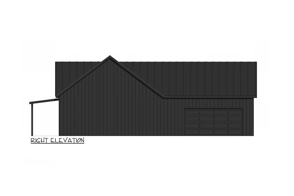 Plan 420170WNT: 2-Bed Modern Farmhouse Cottage with 2-Car Garage - 1120 Sq Ft - Image #5 - Cottage, Country, Modern Farmhouse, New American, Ranch