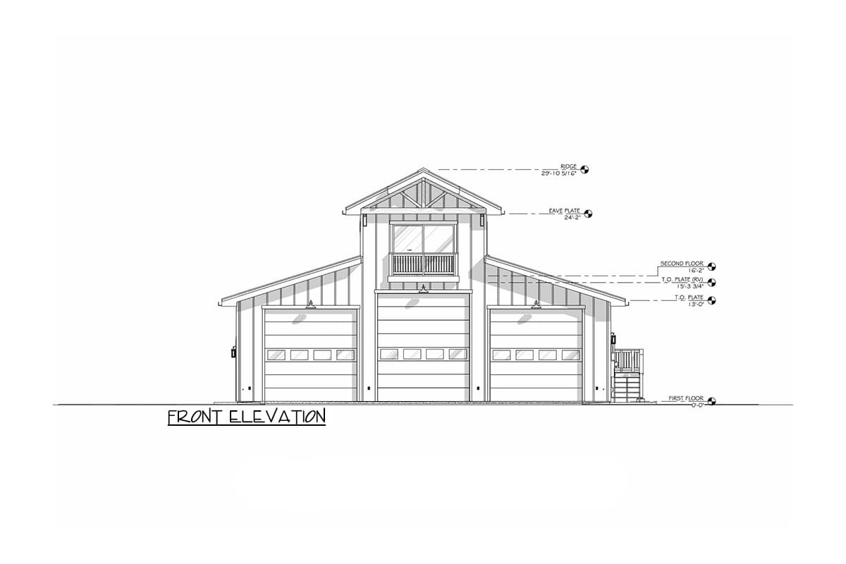 Plan 307703RAD: RV-Friendly Barndominium with Stick Framing and Living Space Above - 828 Sq Ft - Image #12 - Barndominium, Country, Traditional