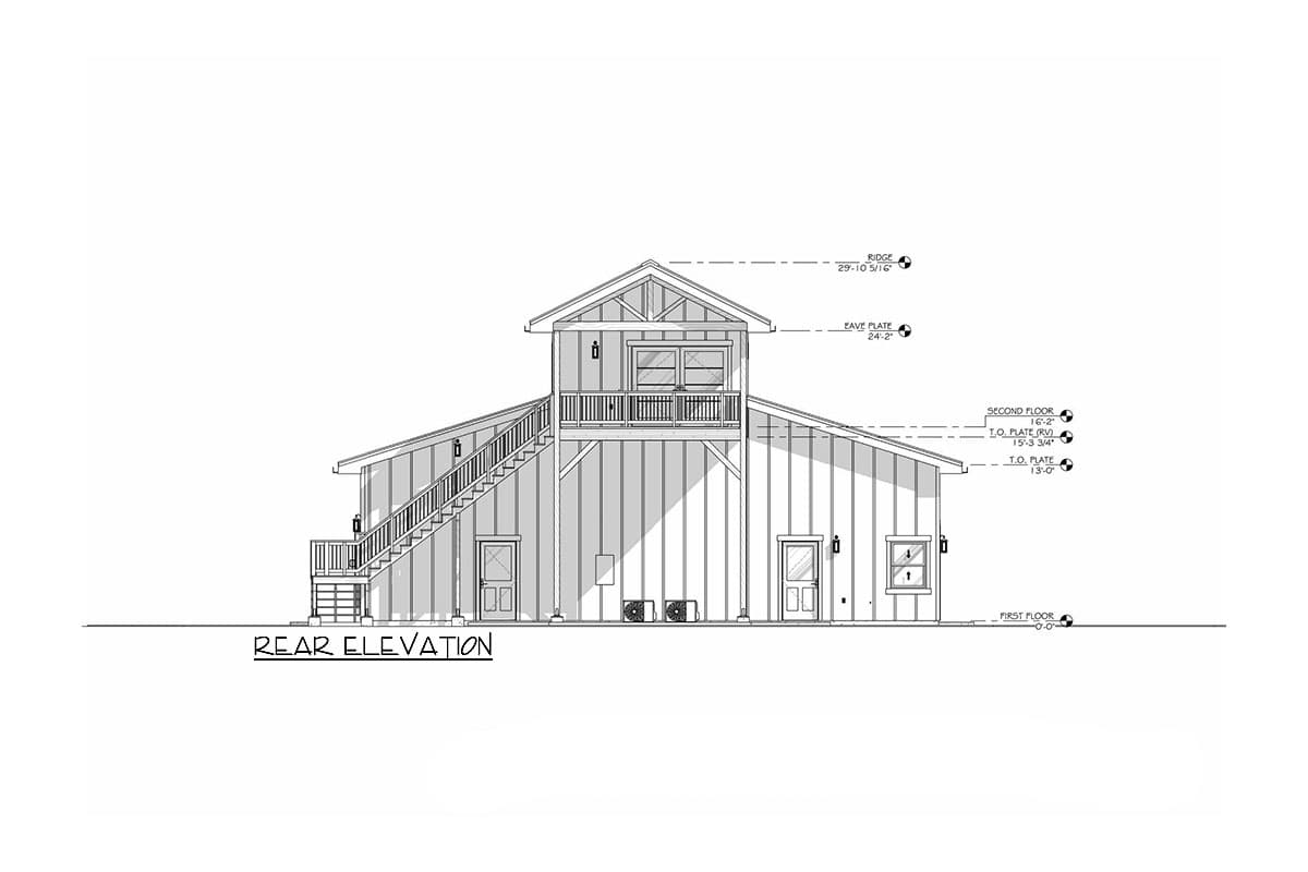 Plan 307703RAD: RV-Friendly Barndominium with Stick Framing and Living Space Above - 828 Sq Ft - Image #14 - Barndominium, Country, Traditional