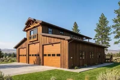 RV-Friendly Barndominium with Stick Framing and Living Space Above - 828 Sq Ft