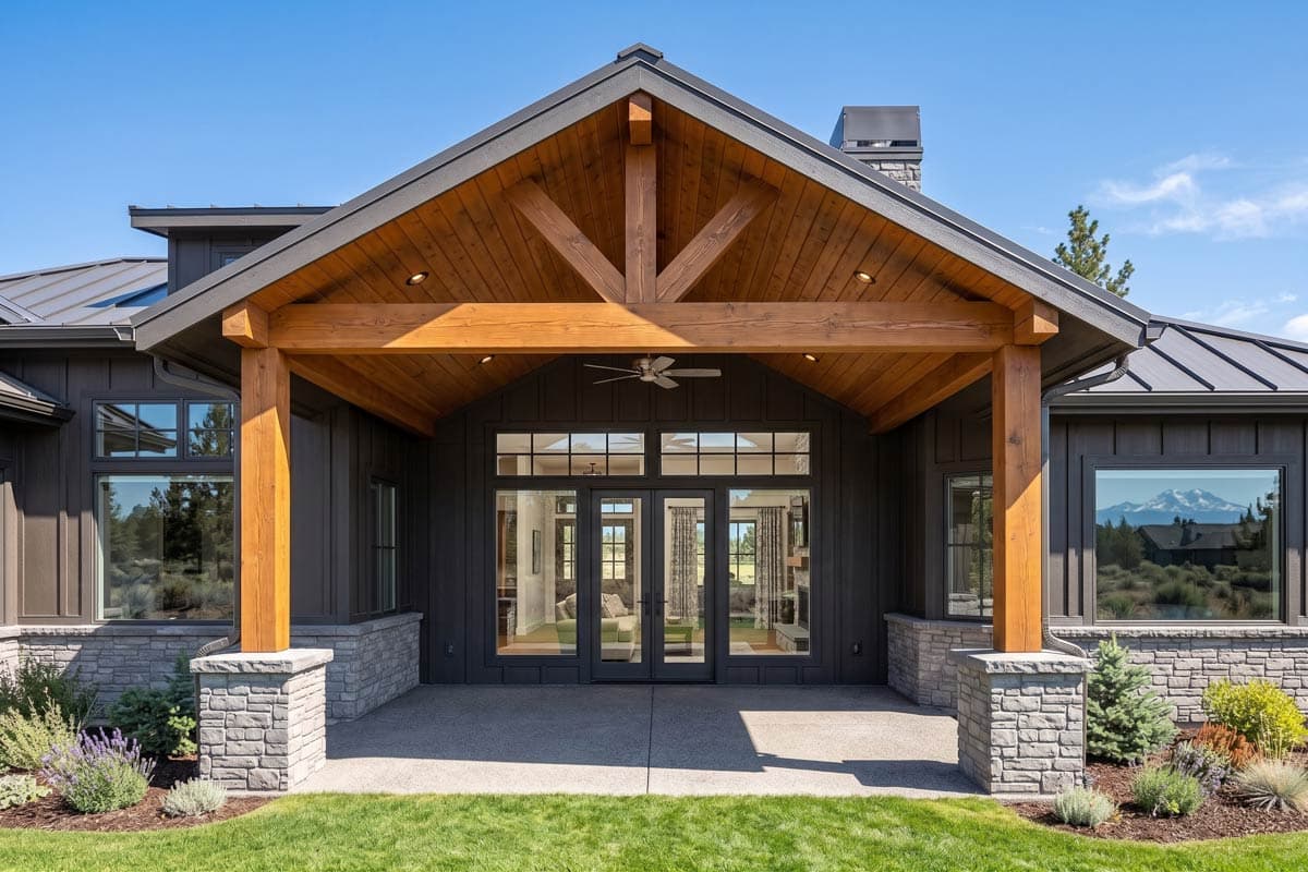 Plan 307704RAD: Craftsman Ranch House Plan with 3 Beds and Two-Story Great Room - Image #6 - Craftsman, Hill Country, Mountain, Ranch
