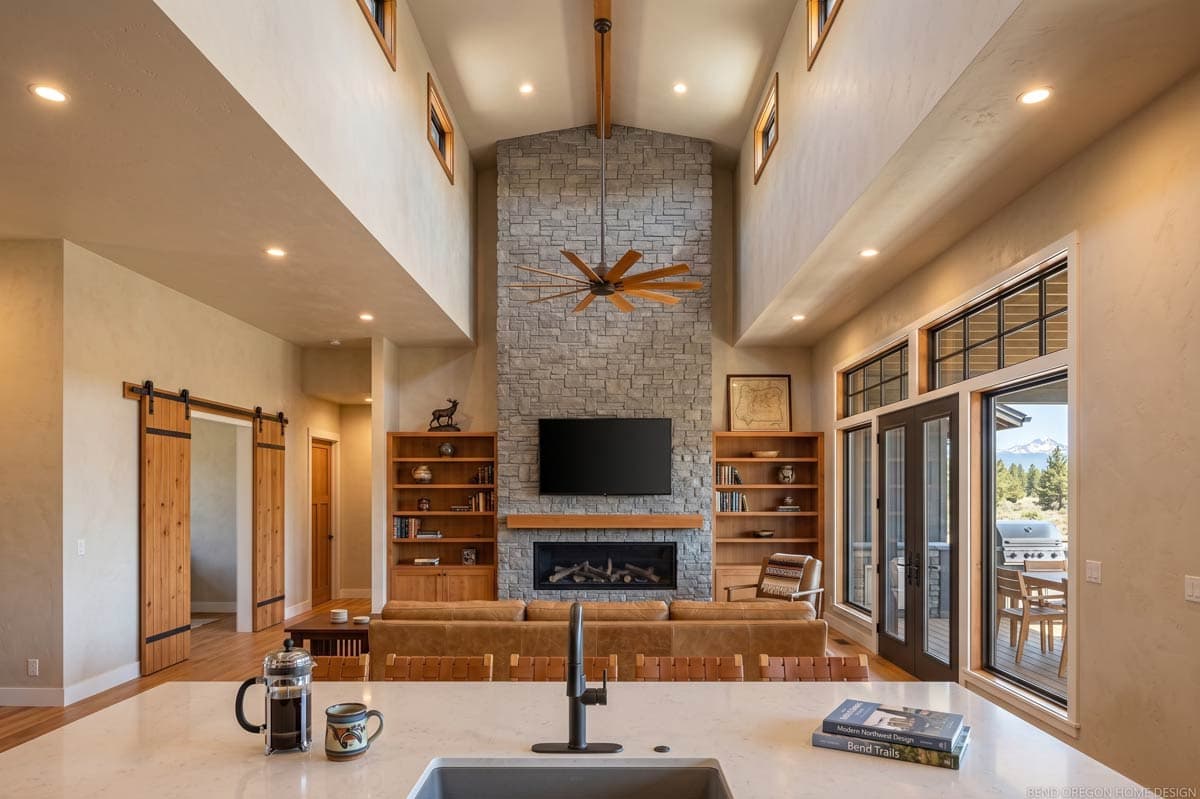 Plan 307704RAD: Craftsman Ranch House Plan with 3 Beds and Two-Story Great Room - Image #8 - Craftsman, Hill Country, Mountain, Ranch