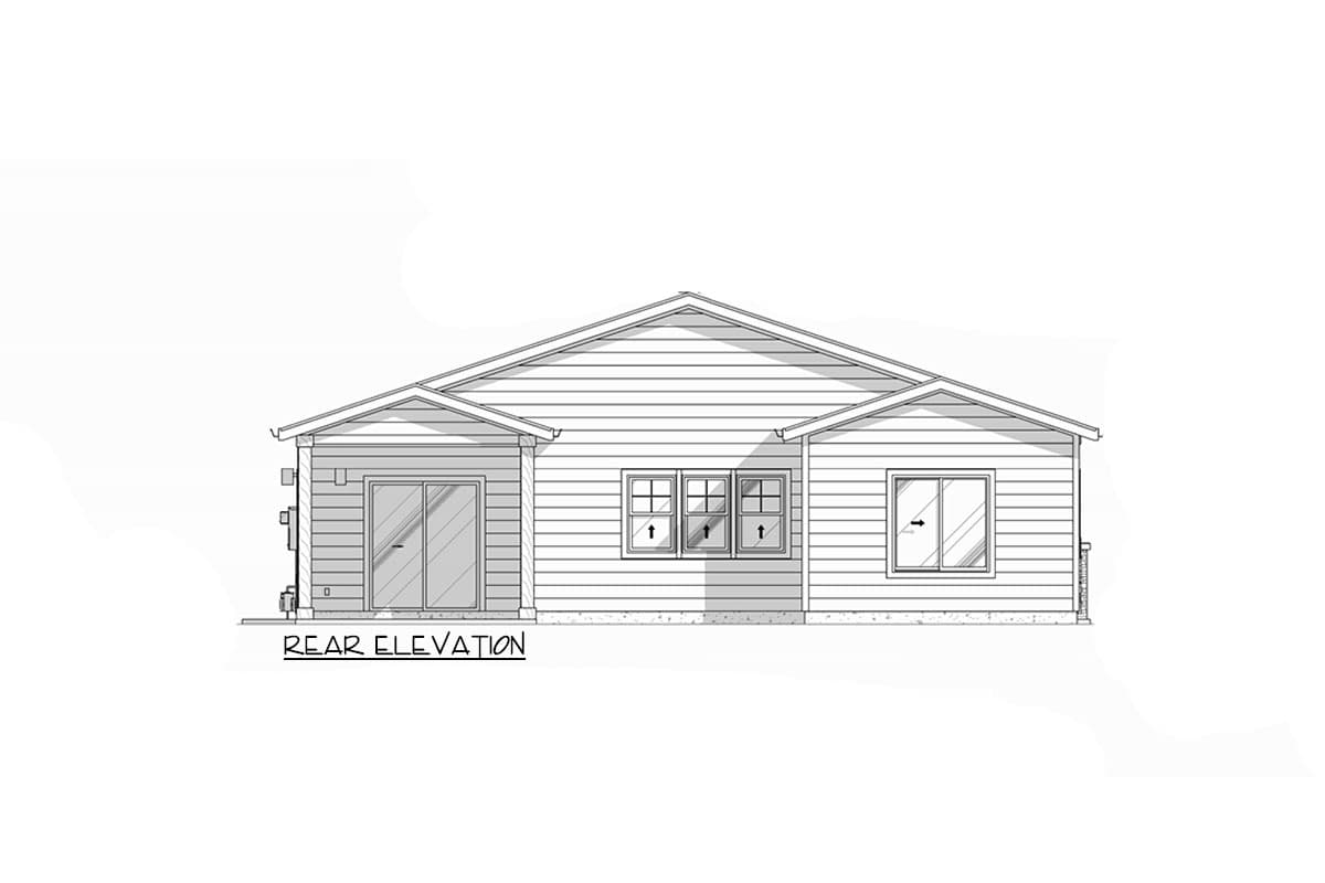 Plan 307705RAD: 3-Bed Country Bungalow House Plan with Vaulted Living Area - 1582 Sq Ft - Image #15 - Bungalow, Cottage, Country, Ranch, Traditional