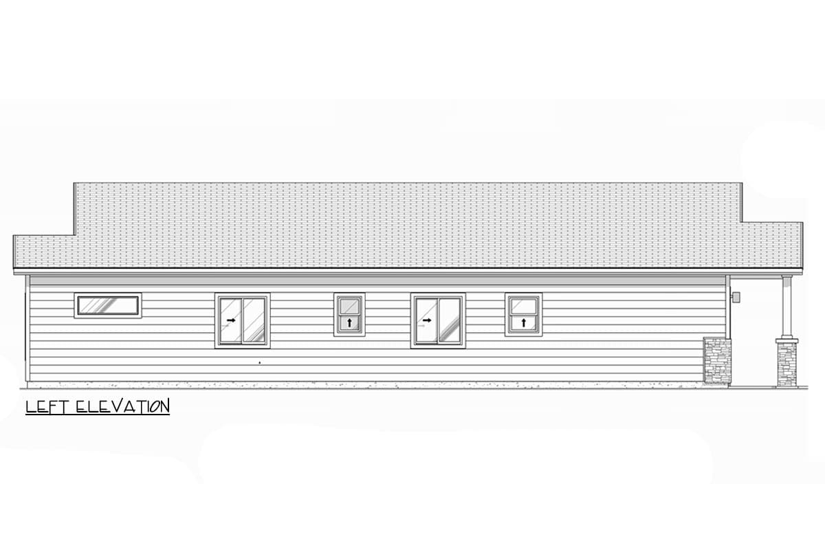 Plan 307705RAD: 3-Bed Country Bungalow House Plan with Vaulted Living Area - 1582 Sq Ft - Image #14 - Bungalow, Cottage, Country, Ranch, Traditional
