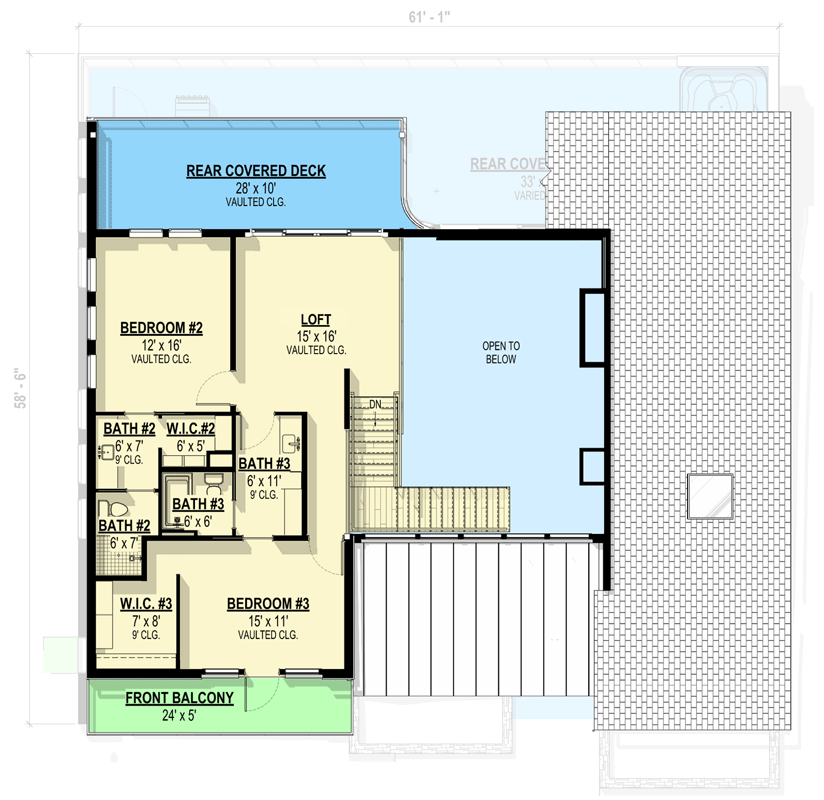 Plan 307706RAD: 2-Story Modern House Plan with Main Level Master Suite - 3669 Sq Ft - Floor Plan - 2nd Floor - Mid Century Modern, Modern, Northwest