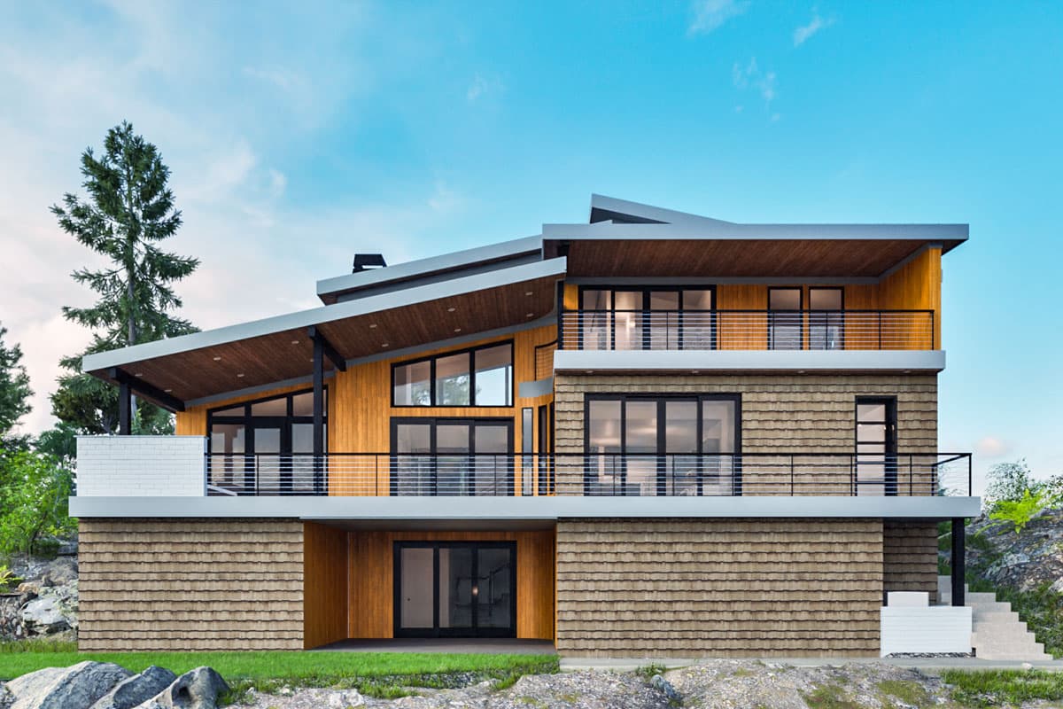 Plan 307706RAD: 2-Story Modern House Plan with Main Level Master Suite - 3669 Sq Ft - Image #5 - Mid Century Modern, Modern, Northwest