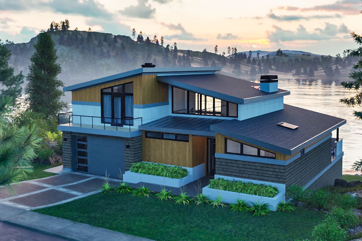 Plan 307706RAD: 2-Story Modern House Plan with Main Level Master Suite - 3669 Sq Ft - Image #8 - Mid Century Modern, Modern, Northwest