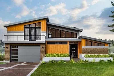 2-Story Modern House Plan with Main Level Master Suite - 3669 Sq Ft