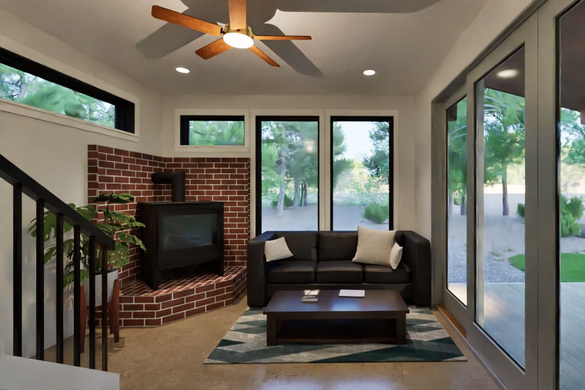 Plan 307707RAD:  Northwest ADU with Bedroom and Office - 900 Sq Ft - Image #12 - Contemporary, Modern, Northwest