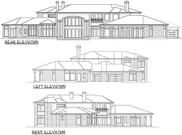 Plan 36455TX: 3 Story Wall of Windows - Image #10 - European, Mediterranean