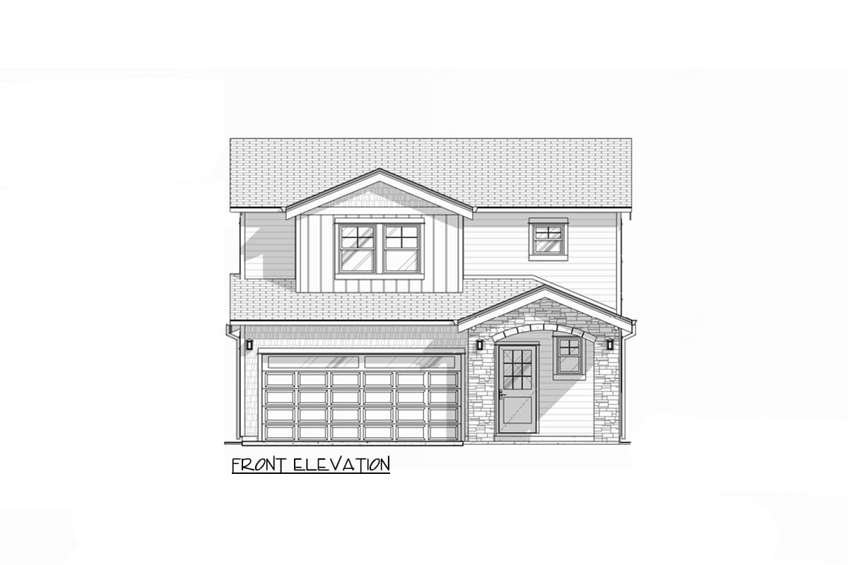 Plan 307708RAD: 3 Bed New American House Plan with Vaulted Living Room - 2016 Sq Ft - Image #14 - Craftsman, New American
