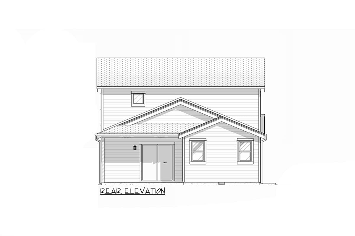 Plan 307708RAD: 3 Bed New American House Plan with Vaulted Living Room - 2016 Sq Ft - Image #16 - Craftsman, New American